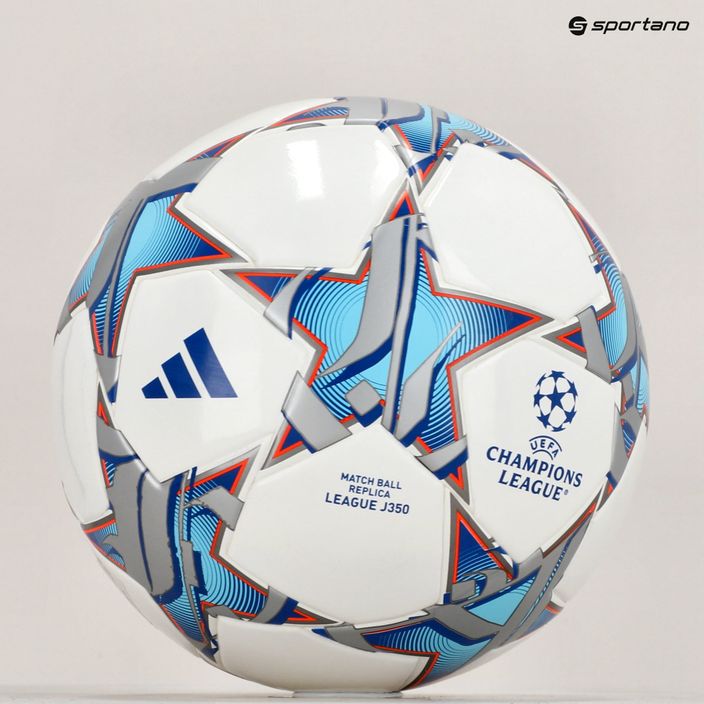 adidas UCL League 23/24 футбол бял/сребърен металик/ярко синьо/кралско синьо размер 5 6