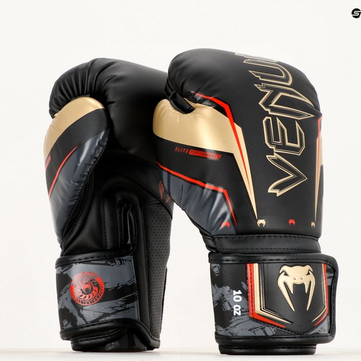 Боксови ръкавици Venum Elite Evo черни/златни 9