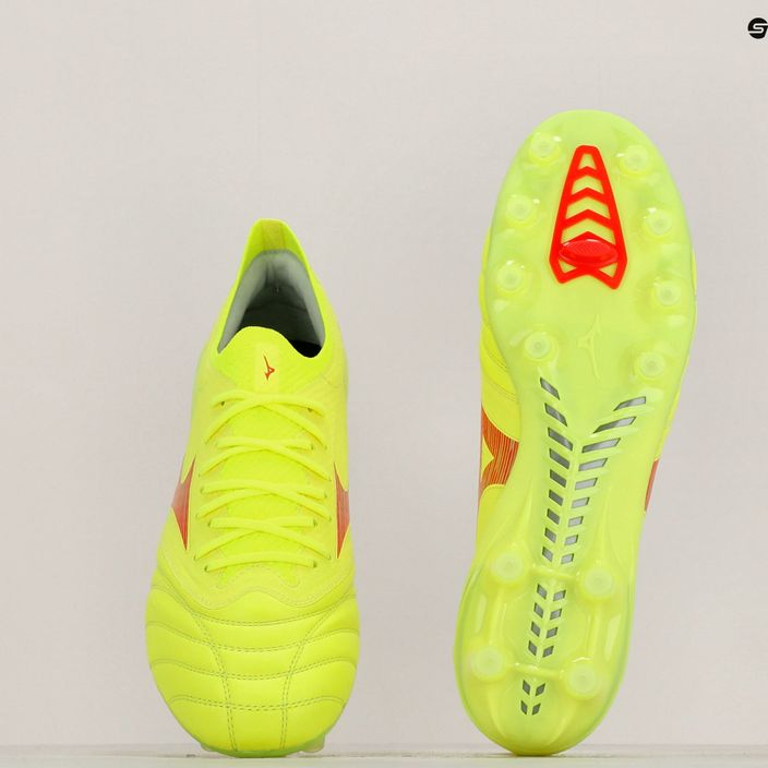 Mizuno Morelia Neo IV Β Elite MD safety yellow/fiery coral 2/galaxy silver мъжки футболни обувки 11