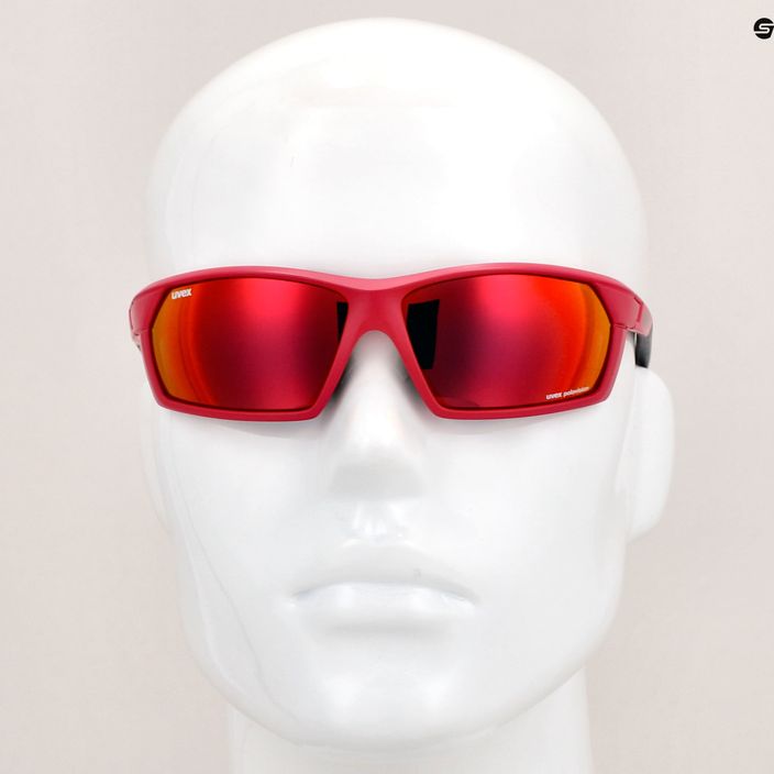 UVEX Sportstyle 225 Pola червени сиви матови слънчеви очила 11