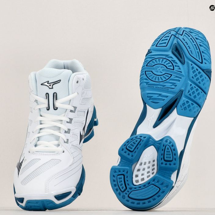 Мъжки обувки за волейбол Mizuno Wave Mid Voltage white/sailor blue/silver 9