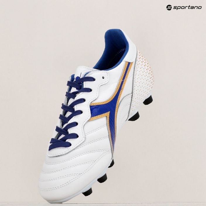 Мъжки футболни обувки Diadora Brasil Italy OG GR LT+ MDPU white/blue/gold 16