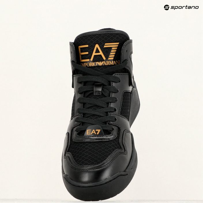 EA7 Emporio Armani Basket Mid тройно черни/златни обувки 9