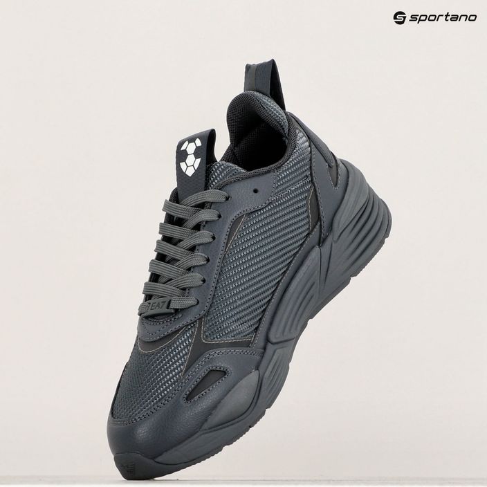 EA7 Emporio Armani Ace Runner Carbon тройни иронгейт/бели обувки 8