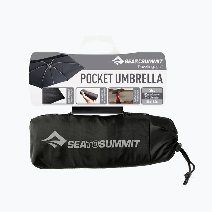 Sea to Summit Пътуващ лек джобен чадър черен 3