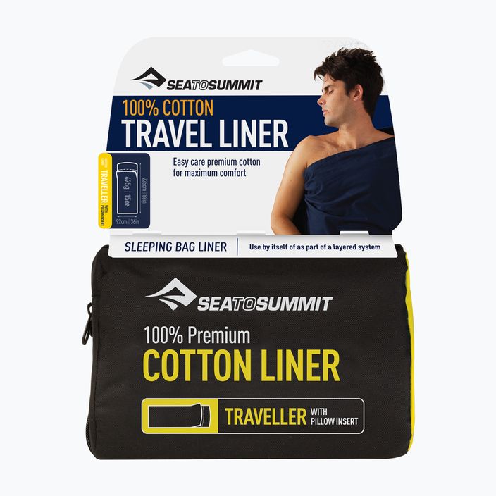 Sea to Summit Premium Cotton Travel Liner - стандартна правоъгълна зелена ASTDOSGN 3