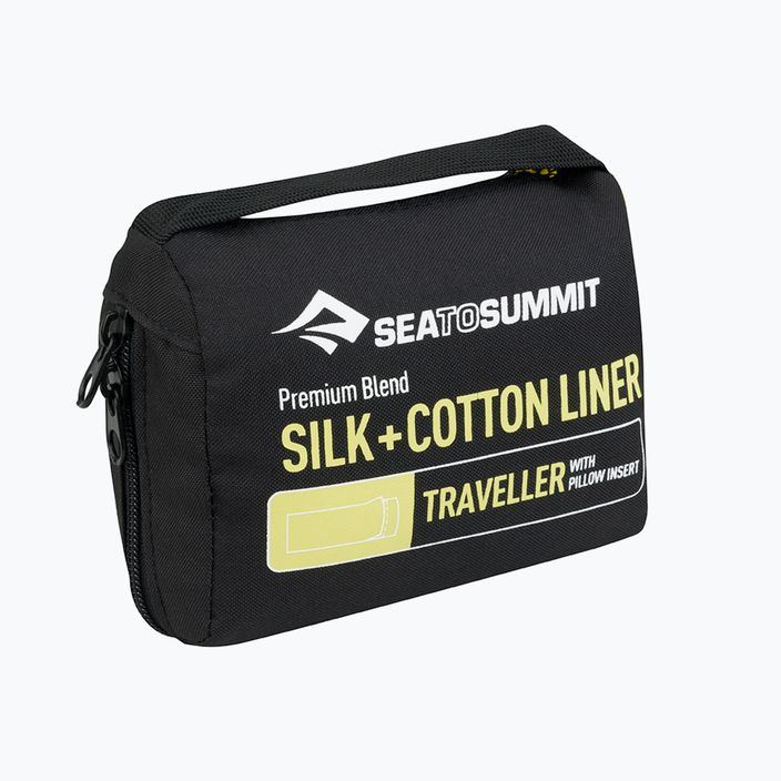 Sea to Summit Silk/Cotton Traveller with Pillow вложка за спален чувал зелена ASLKCTNYHAGN 2