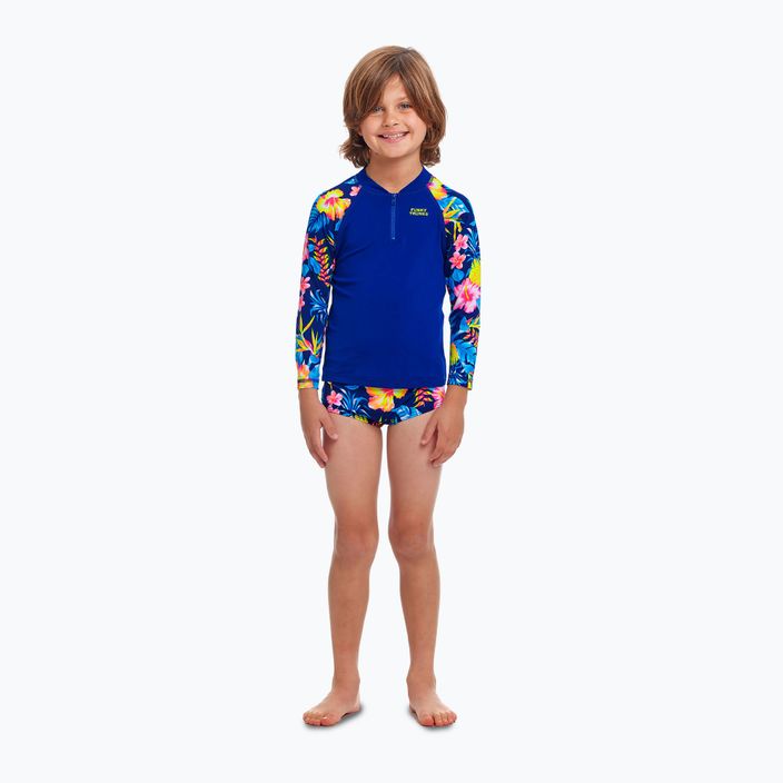 Детски бански костюм Funky Trunks Zippy Rash Vest Swim Shirt in bloom 2
