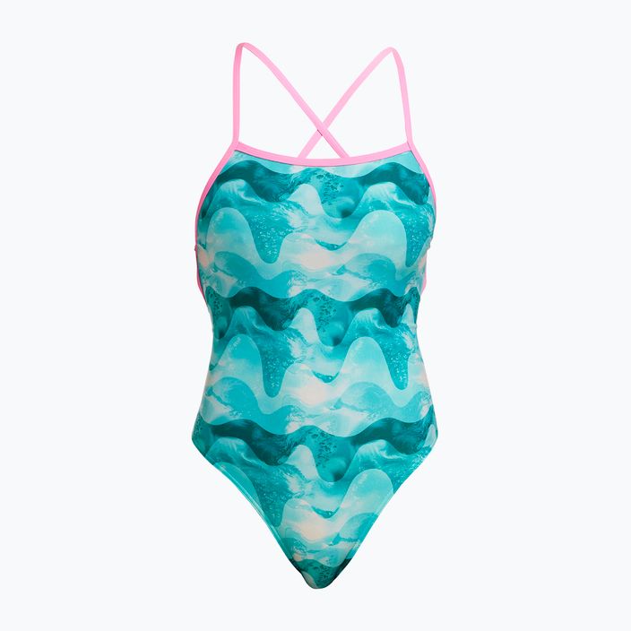 Funkita Дамски бански от една част с презрамки Teal wave