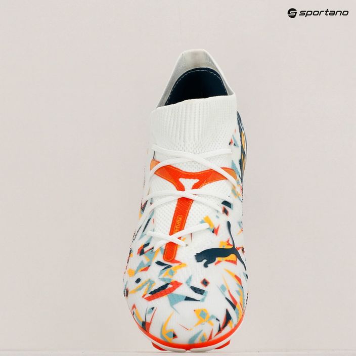 Детски футболни обувки PUMA Future 7 Match Creativity FG/AG white/ocean tropic/turquoise surf/hot heat/sun stream 15