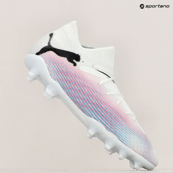 Детски футболни обувки PUMA Future 7 Pro FG/AG Jr puma white/puma black/poison pink 15
