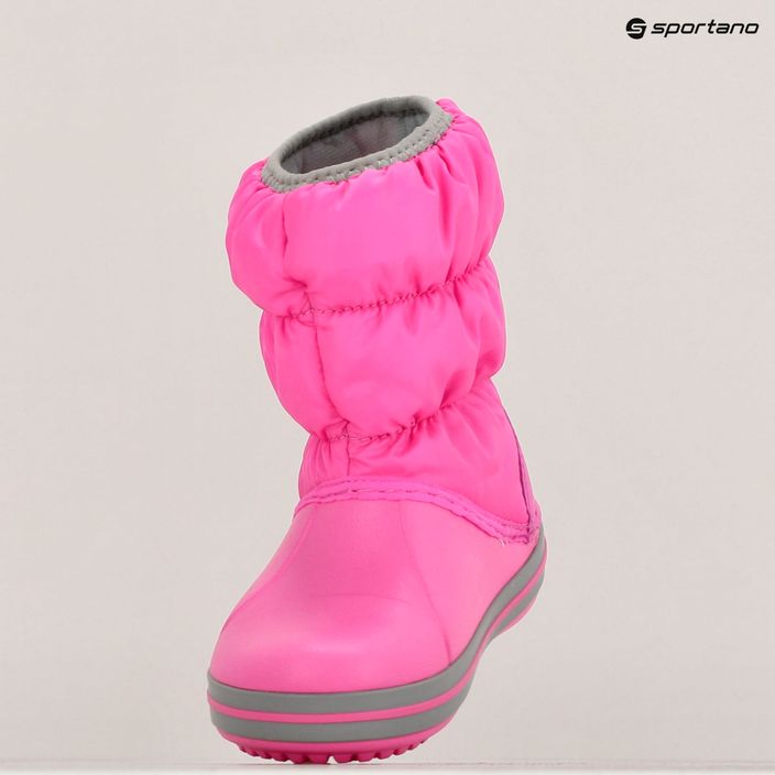 Crocs Winter Puff Детски ботуши за сняг електриково розово/светло сиво 15