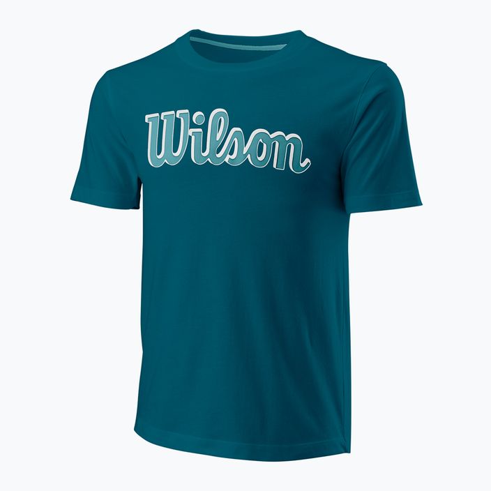 Мъжка тениска Wilson Script Eco Cotton Tee синя/коралова