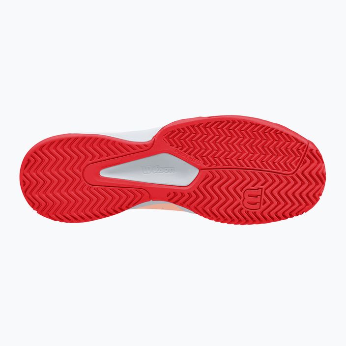 Дамски обувки за тенис Wilson Kaos Stroke 2.0 white/peach perfait/infrared 3