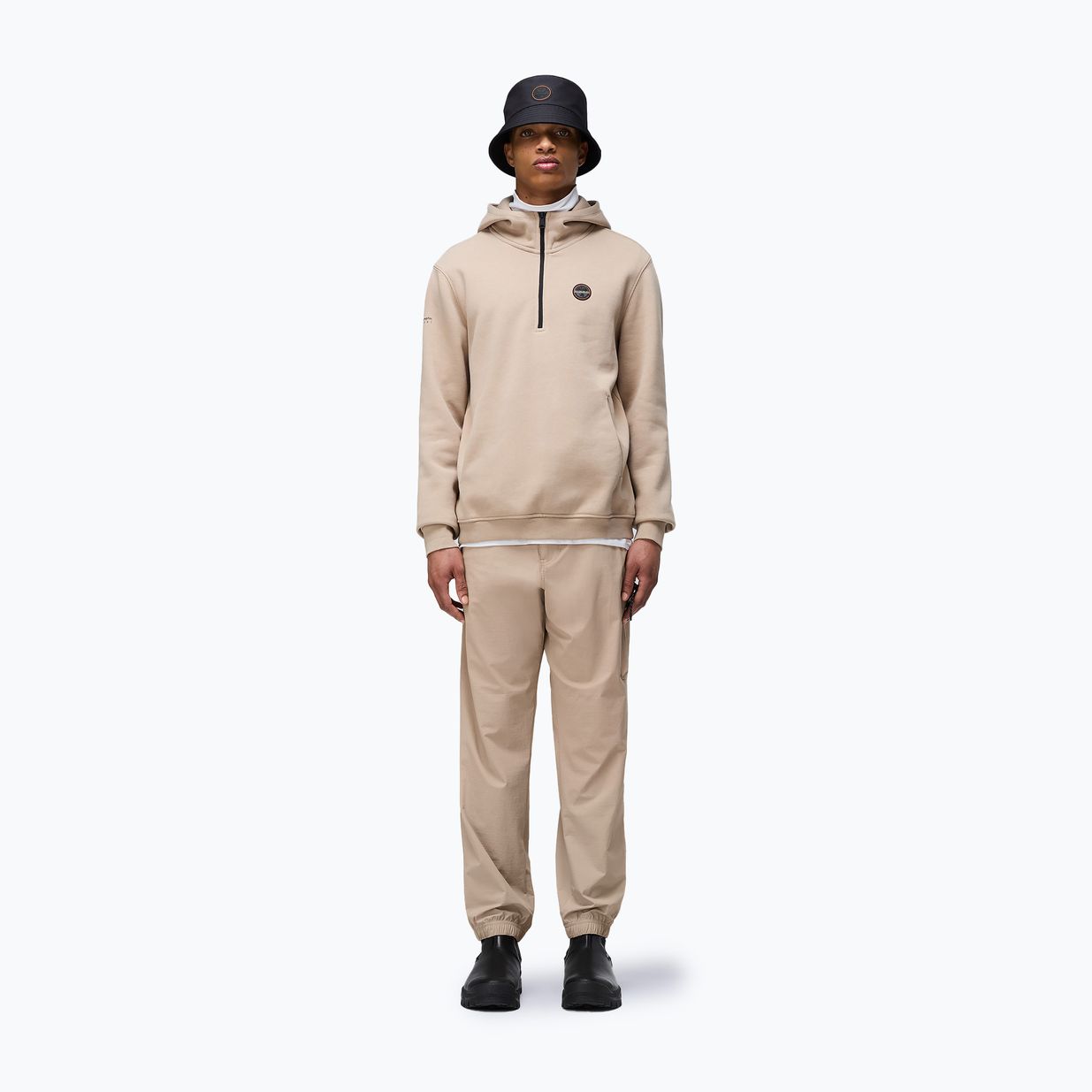 Мъжки суитшърт Napapijri B-Badge Half Zip Hooded beige rocky 2