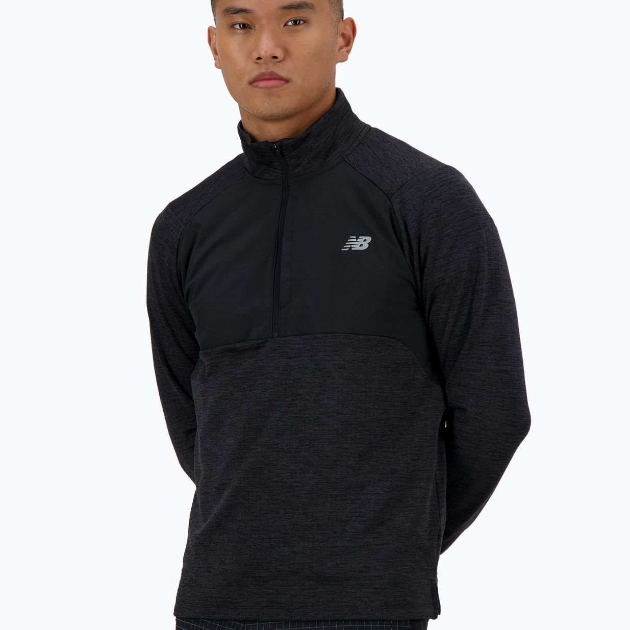 Мъжки New Balance Athletics Heat Grid 1/2 Zip за бягане с дълъг ръкав черен 5