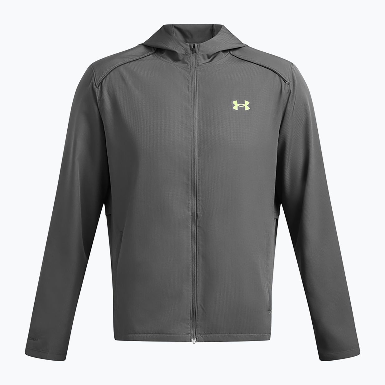 Мъжко яке за бягане Under Armour Storm Run с качулка castlerock/morph green/reflective 3