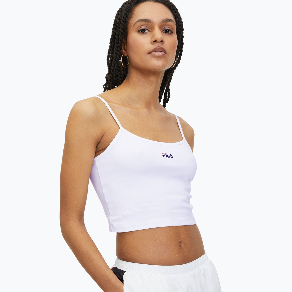 Дамска тениска FILA Loni Cropped Spaghetti bright white