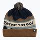 Smartwool Плетена зимна шарка POM дълбока тъмносиня шапка от естествена кожа 5