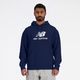 Мъжки суитшърт New Balance Stacked Logo French Terry Hoodie navy