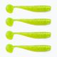 Relax Kingshad 4 Ламинирана гумена примамка 4 бр. Chartreuse-Hologram Glitter / Silk Pearl KS4