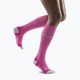 CEP Ултралеки розови/тъмночервени дамски компресиращи чорапи за бягане 4