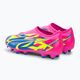 Детски футболни обувки PUMA Ultra Match Ll Energy FG/AG Jr светещо розово/ултра синьо/жълто предупреждение 3