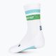 CEP Miami Vibes 80's мъжки компресиращи чорапи за бягане бяло/зелено аква 4