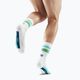 CEP Miami Vibes 80's мъжки компресиращи чорапи за бягане бяло/зелено аква 3
