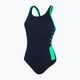 Speedo Boom Logo Splice Muscleback дамски бански костюм от една част тъмносиньо-зелено 68-12900 5