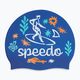 Speedo Junior Силиконова шапка за плуване с печат, синьо/бяло 2