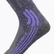 Дамски чорапи за трекинг X-Socks Trek X Merino grey purple melange/grey melange 3