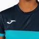 Тениска Joma Montreal SS fluor turquoise/navy 4