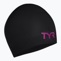 Шапка за плуване TYR Wrinkle-Free черна/розова LCSLB_121