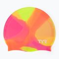 Детска шапка за плуване TYR Tiedye Silicone Multicolour Jr yellow/pink/orange
