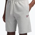 Мъжки шорти Reebok Identity Small Logo Fleece за тренировка, средни, сиви, векторно червени 4