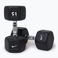 Гумиран дъмбел Nike Strength Hex 15 kg black/white