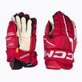 CCM Tacks XF Pro SR червени/бели ръкавици за хокей