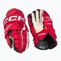 CCM Tacks XF Pro SR червени/бели ръкавици за хокей 2