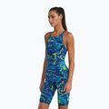 Дамски цял костюм за плуване TYR Thresher Open Back Hyperblitz blue/green 3