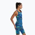 Дамски цял костюм за плуване TYR Thresher Open Back Hyperblitz blue/green 4