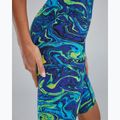 Дамски цял костюм за плуване TYR Thresher Open Back Hyperblitz blue/green 8