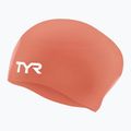 Шлем за плуване TYR Long Hair Wrinkle Free Silicone coral/white