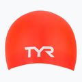 Шапка за плуване TYR Long Hair Wrinkle Free Silicone bright red