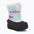 Детски ботуши за сняг Sorel Snow Commander ocean surf/cactus pink