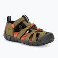 Детски сандали KEEN Seacamp II CNX dark olive/gold flame