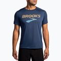 Мъжка тениска за бягане Brooks Distance 3.0 blue slate/br logo