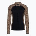 Дамска блуза с дълъг ръкав за плуване Hurley Leopard Zip Front brown sugar