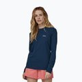 Дамска тениска за трекинг Patagonia P-6 Logo Responsibili-Tee LS tidepool blue