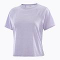 Дамска тениска за бягане Salomon SHAKEout Air Crop SS Tee cosmic sky 3